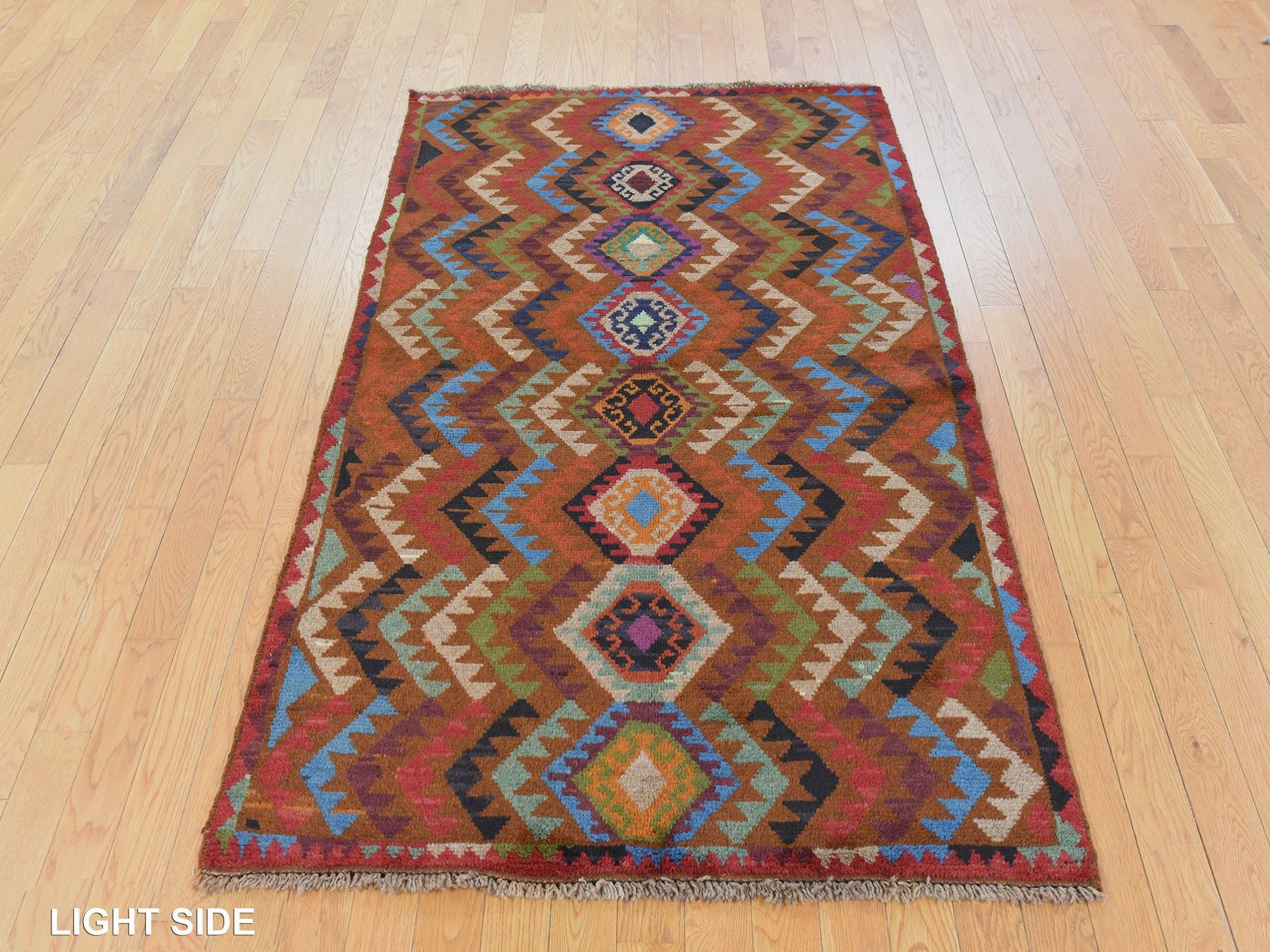 Tribal hand-knotted wool rug in Brown, 3'9" x 6'0", SKU O078782
