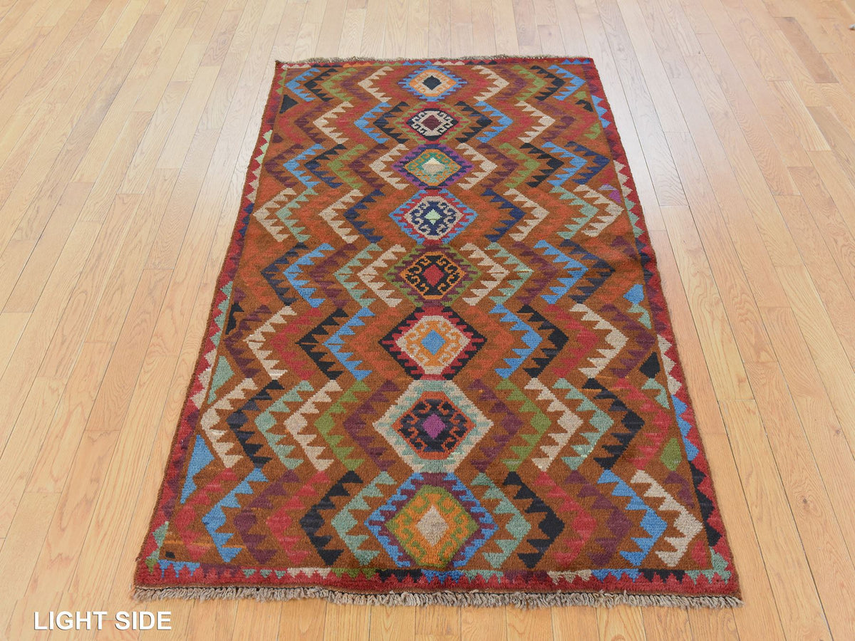 Baluch Tribal & Geometric hand-knotted wool rug in Brown, 3'9" x 6' — SKU O078782 (view 3)