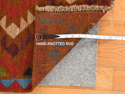 Baluch Tribal & Geometric hand-knotted wool rug in Brown, 3'9" x 6' — SKU O078782 (view 6)