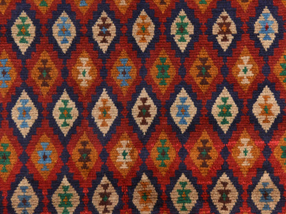 Tribal hand-knotted wool rug in Red, 4'0" x 6'1", SKU O078783
