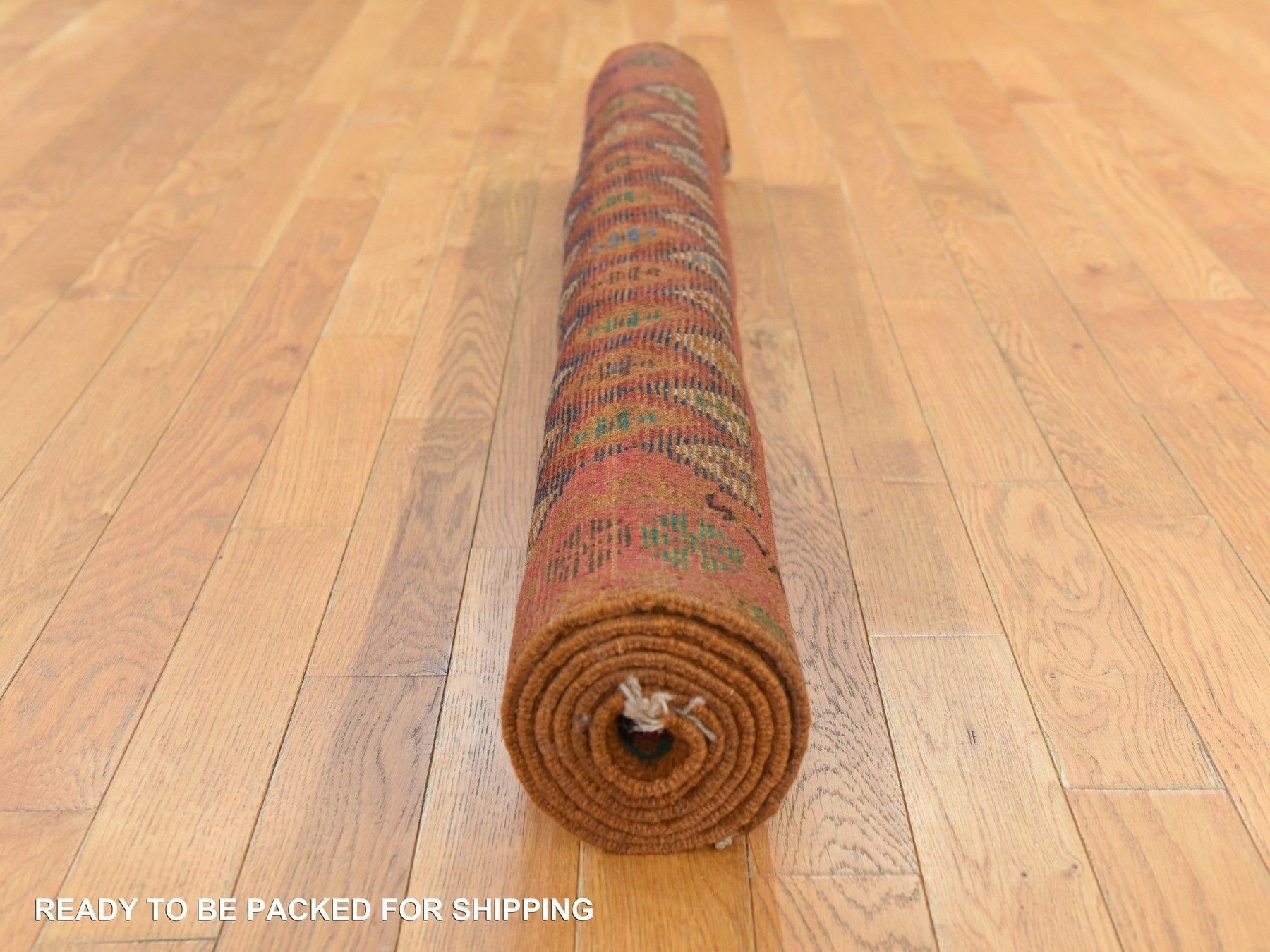 Tribal hand-knotted wool rug in Red, 4'0" x 6'1", SKU O078783
