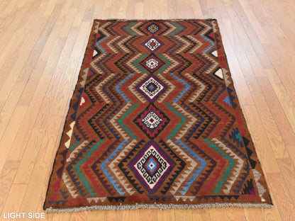 Tribal hand-knotted wool rug in Brown, 3'7" x 6'1", SKU O078784