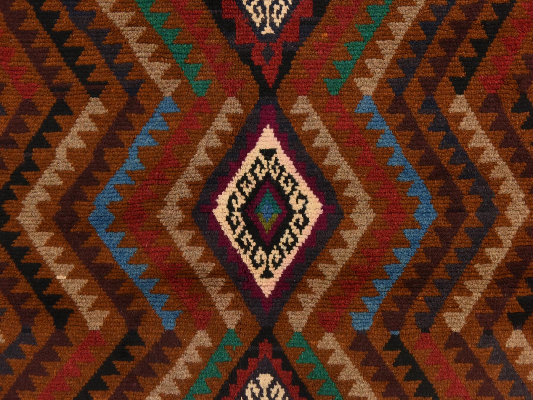 Tribal hand-knotted wool rug in Brown, 3'7" x 6'1", SKU O078784