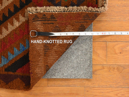 Tribal hand-knotted wool rug in Brown, 3'7" x 6'1", SKU O078784