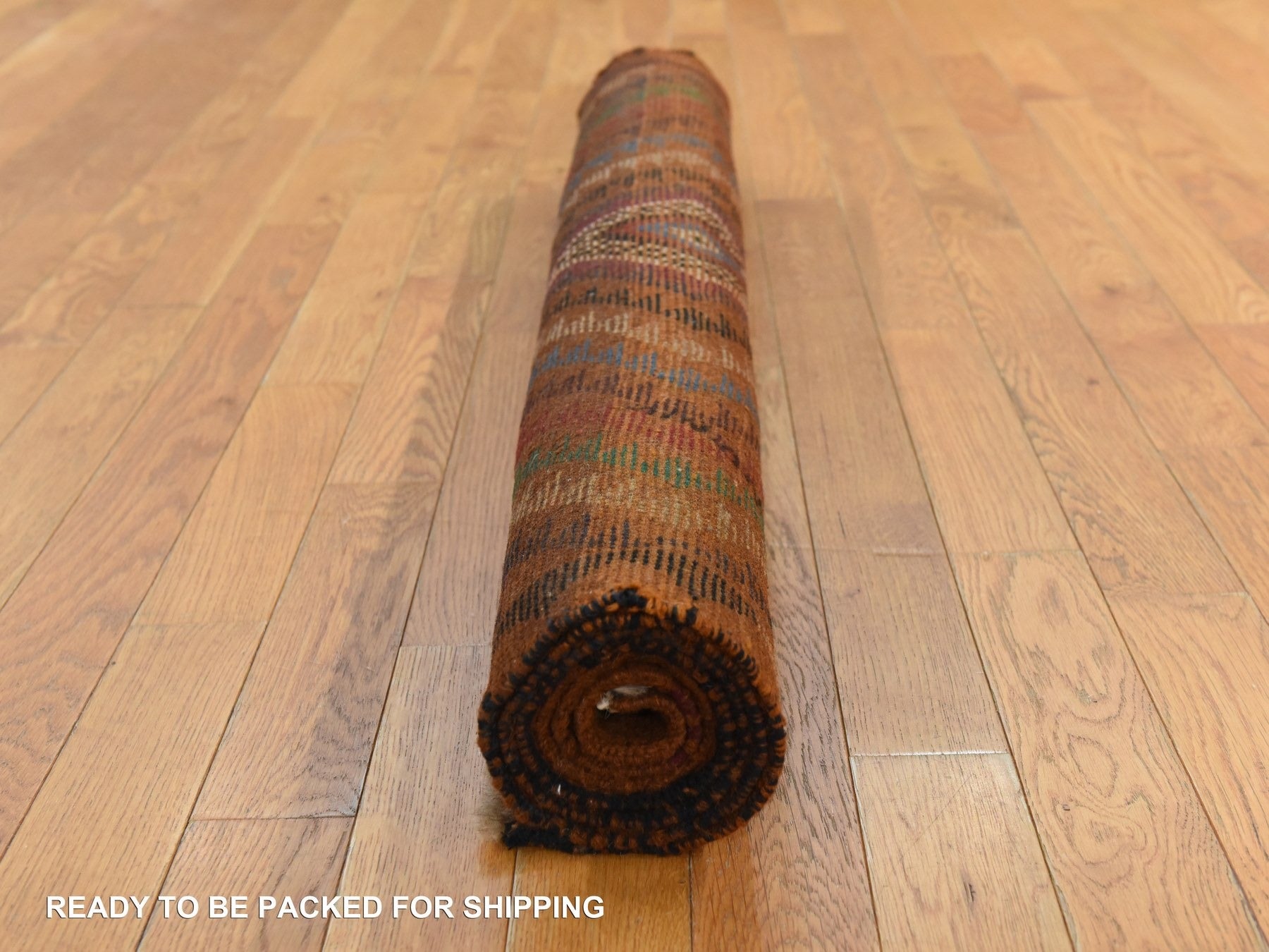Tribal hand-knotted wool rug in Brown, 3'7" x 6'1", SKU O078784