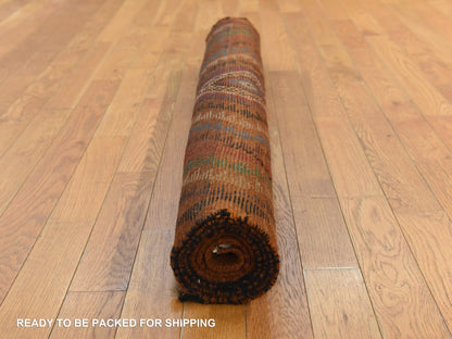 Tribal hand-knotted wool rug in Brown, 3'7" x 6'1", SKU O078784