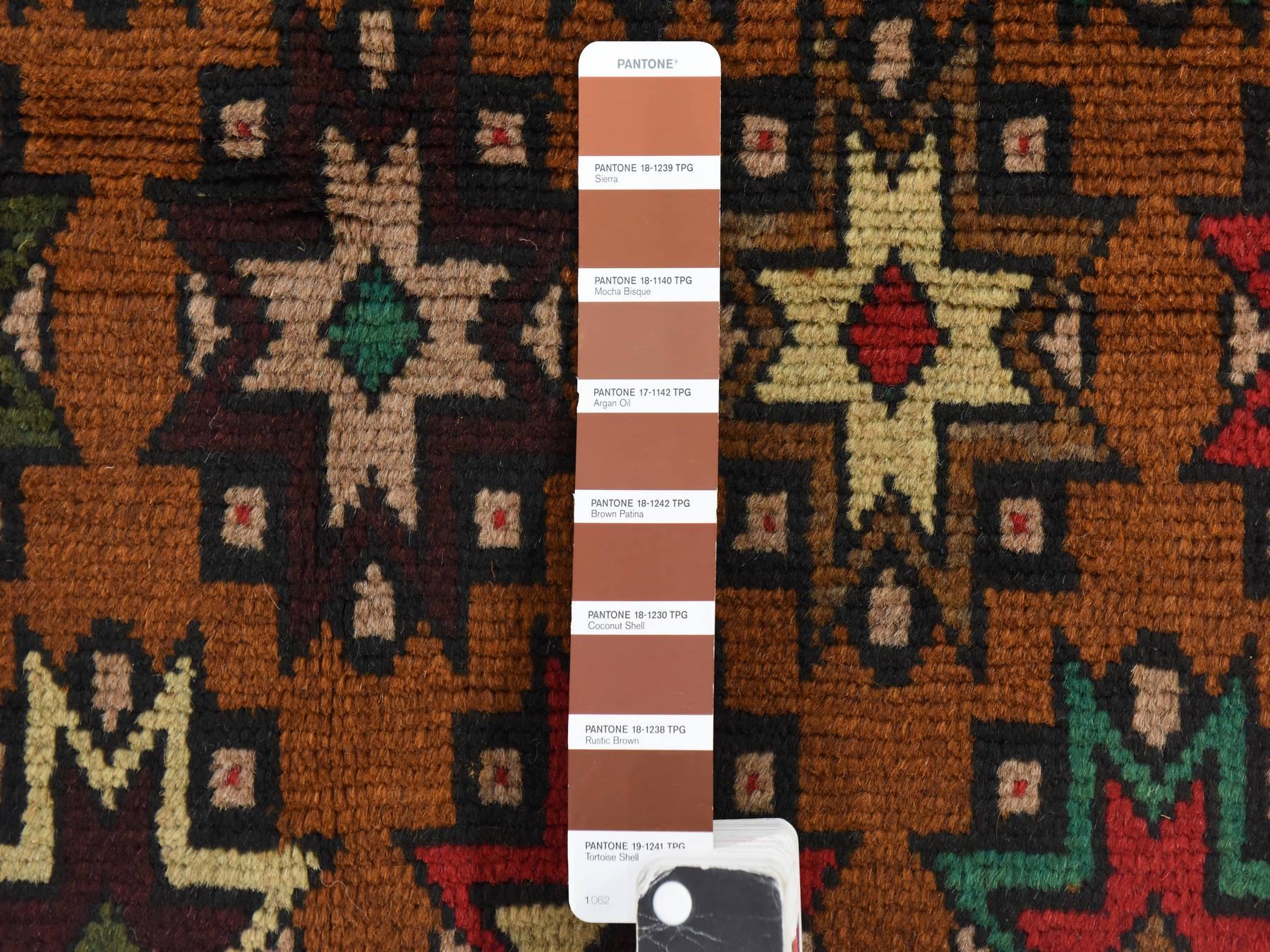 Tribal hand-knotted wool rug in Brown, 4'1" x 6'1", SKU O078785