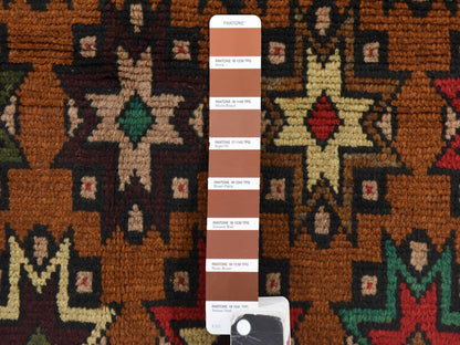 Baluch Tribal & Geometric hand-knotted wool rug in Brown, 4'1" x 6'1" — SKU O078785 (view 5)