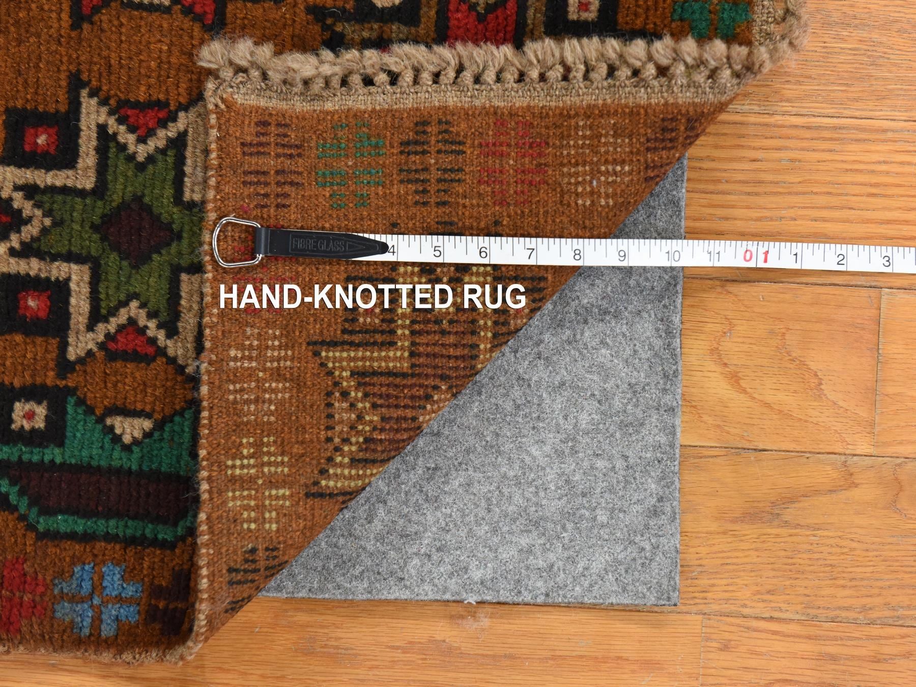 Baluch Tribal & Geometric hand-knotted wool rug in Brown, 4'1" x 6'1" — SKU O078785 (view 6)