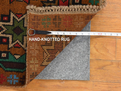 Baluch Tribal & Geometric hand-knotted wool rug in Brown, 4'1" x 6'1" — SKU O078785 (view 6)