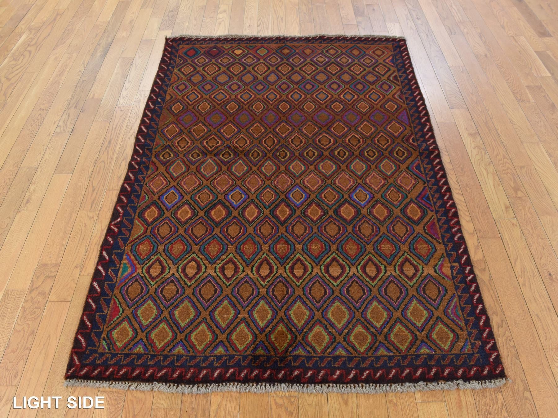 Tribal hand-knotted wool rug in Brown, 4'3" x 6'2", SKU O078786