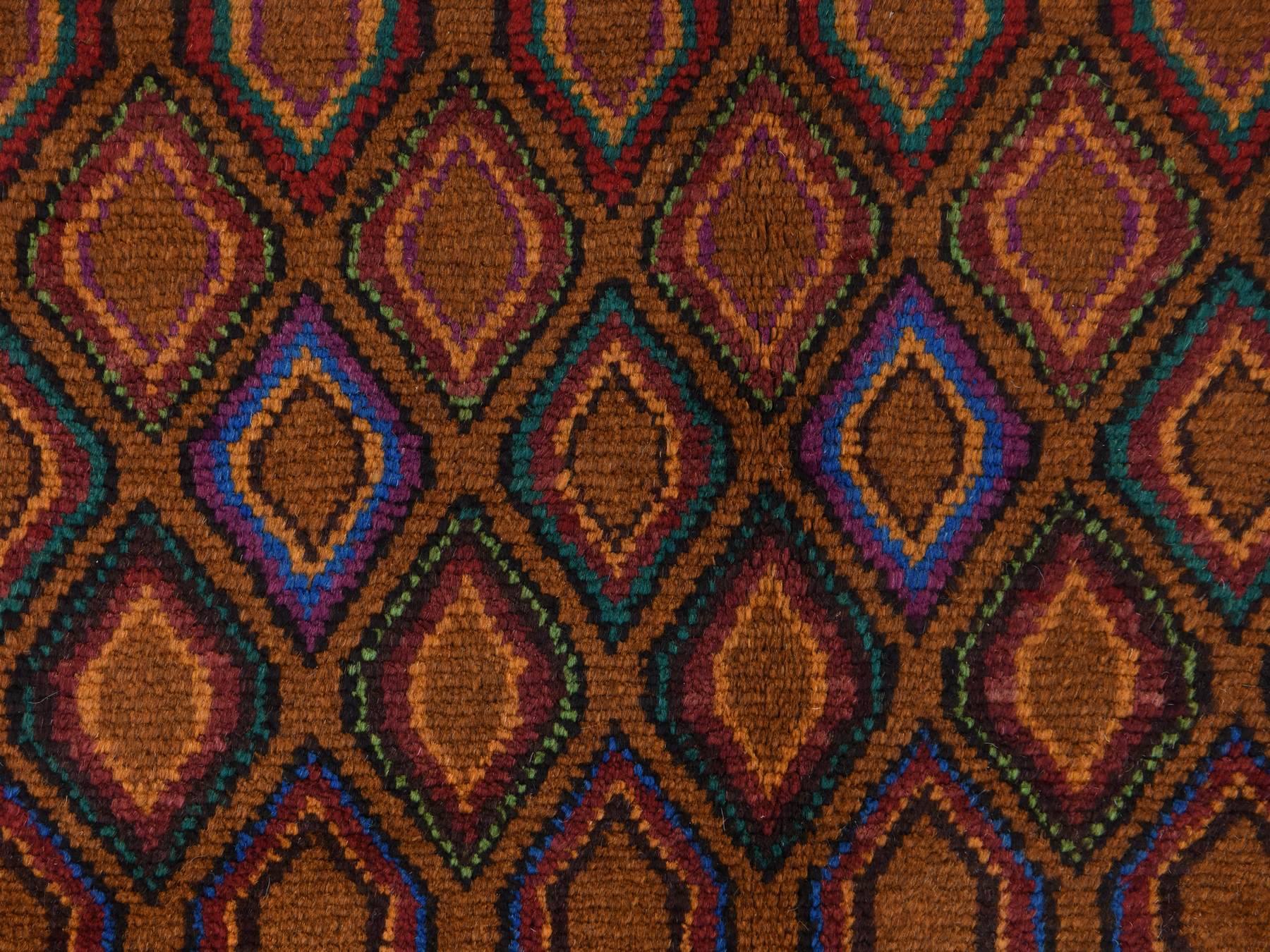 Tribal hand-knotted wool rug in Brown, 4'3" x 6'2", SKU O078786