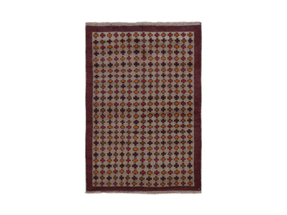 Baluch Tribal & Geometric hand-knotted wool rug in Beige & Brown, 4' x 5'8" — SKU O078787