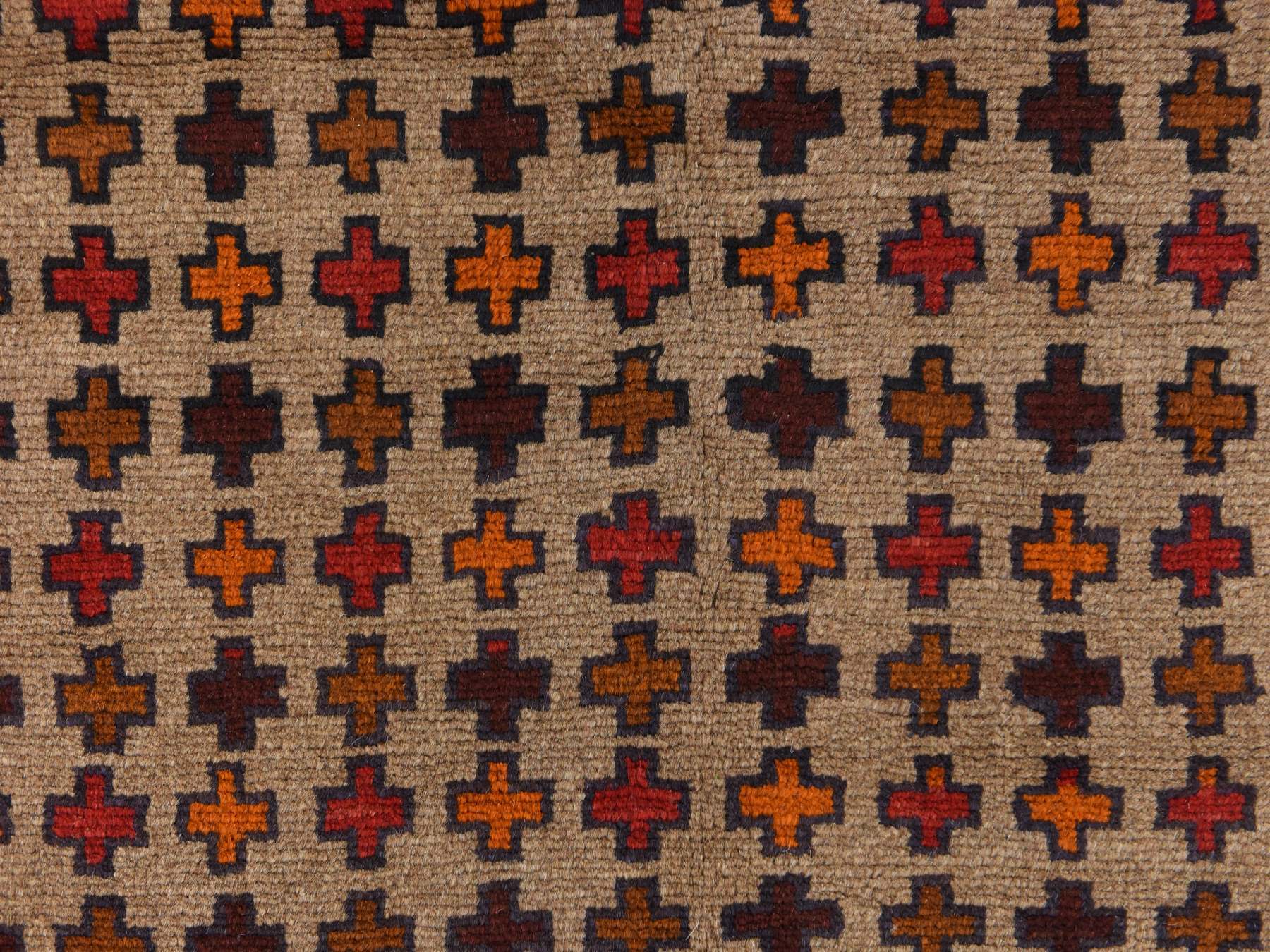 Baluch Tribal & Geometric hand-knotted wool rug in Beige & Brown, 4' x 5'8" — SKU O078787 (view 4)