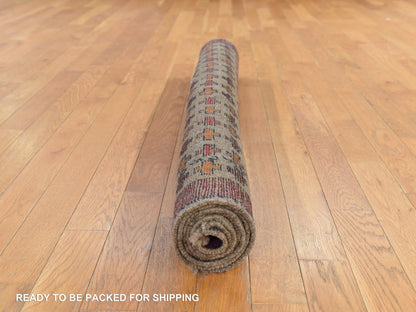 Baluch Tribal & Geometric hand-knotted wool rug in Beige & Brown, 4' x 5'8" — SKU O078787 (view 8)