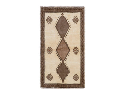 Shiraz Tribal hand-knotted wool rug in Ivory, 3'5" x 6'4", SKU O078788