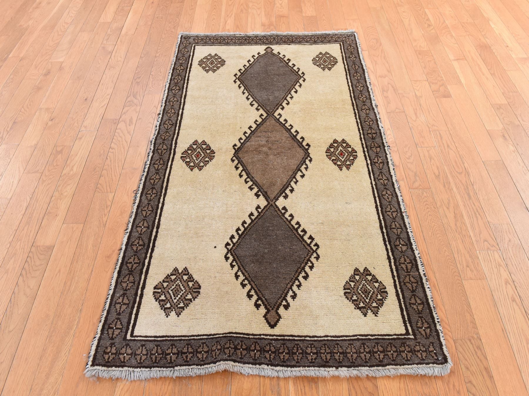 Shiraz Program Rugs hand-knotted wool rug in Ivory & Brown, 3'5" x 6'4" — SKU O078788 (view 2)