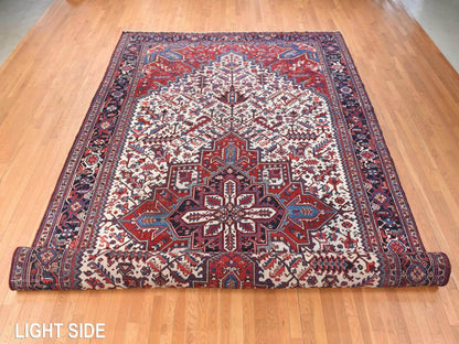 Persian Heriz hand-knotted wool rug in Ivory, 10'10" x 19'3", SKU O078789 (view 3)