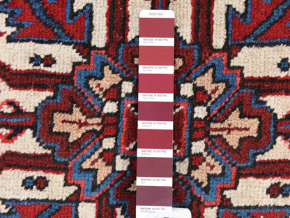 Persian Heriz hand-knotted wool rug in Ivory, 10'10" x 19'3", SKU O078789 (view 6)
