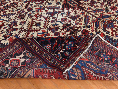 Persian Heriz hand-knotted wool rug in Ivory, 10'10" x 19'3", SKU O078789 (view 8)