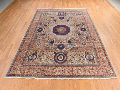 Mamluk Mamluk hand-knotted wool rug in Yellow, 9' x 12', SKU O078790 (view 2)