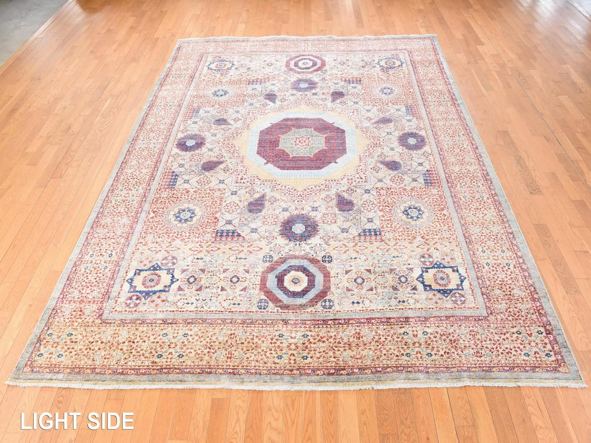 Mamluk Mamluk hand-knotted wool rug in Yellow, 9' x 12', SKU O078790 (view 3)