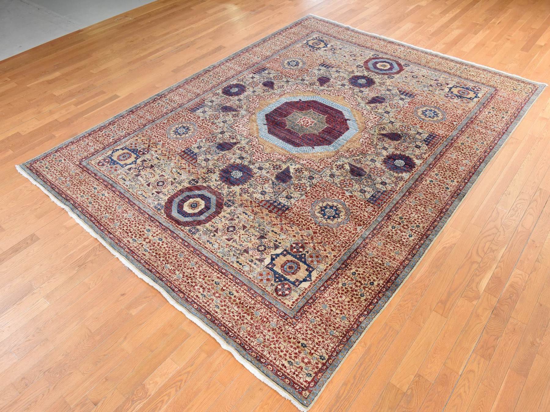 Mamluk Mamluk hand-knotted wool rug in Yellow, 9' x 12', SKU O078790 (view 4)