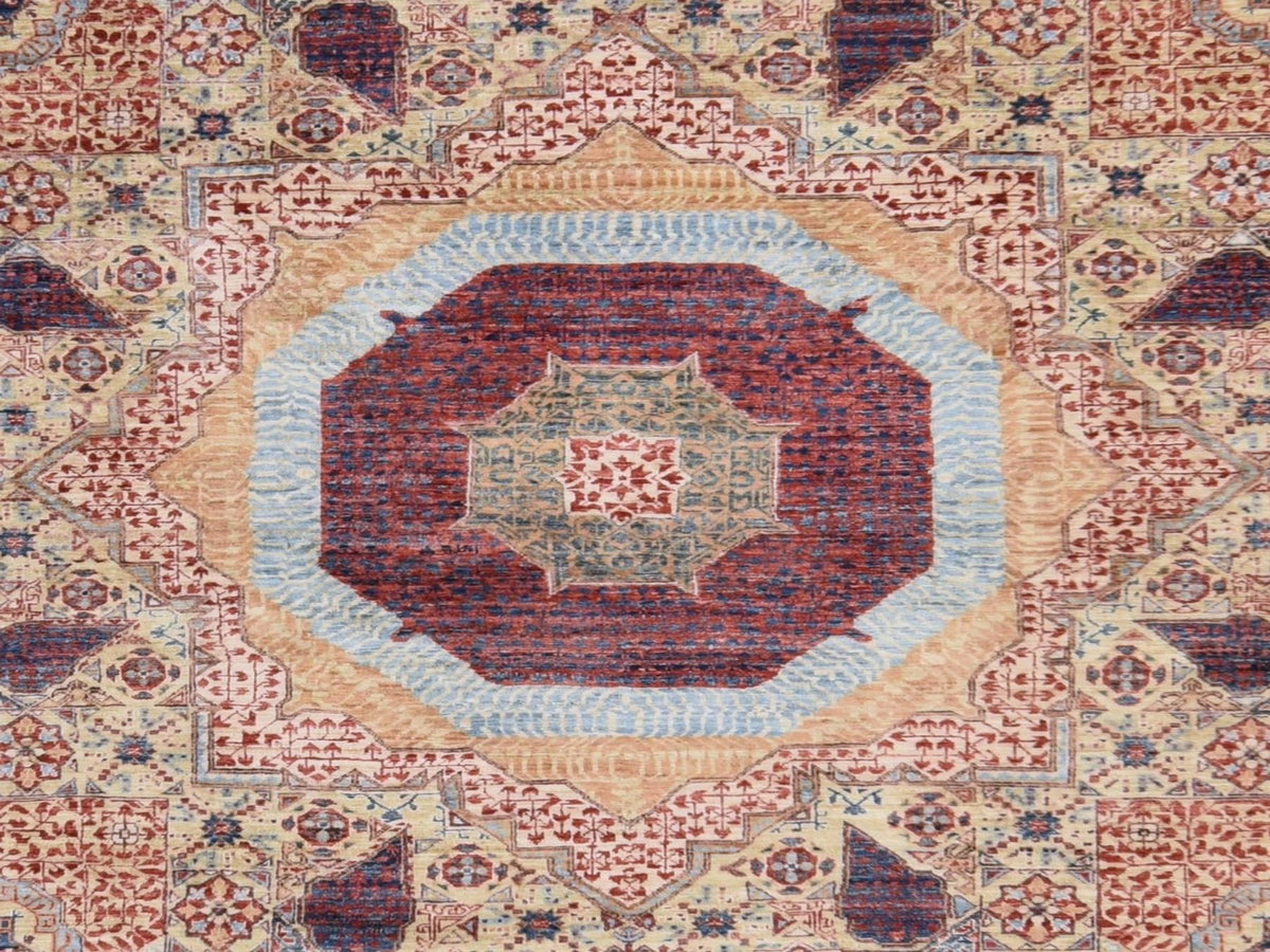 Mamluk Mamluk hand-knotted wool rug in Yellow, 9' x 12', SKU O078790 (view 5)