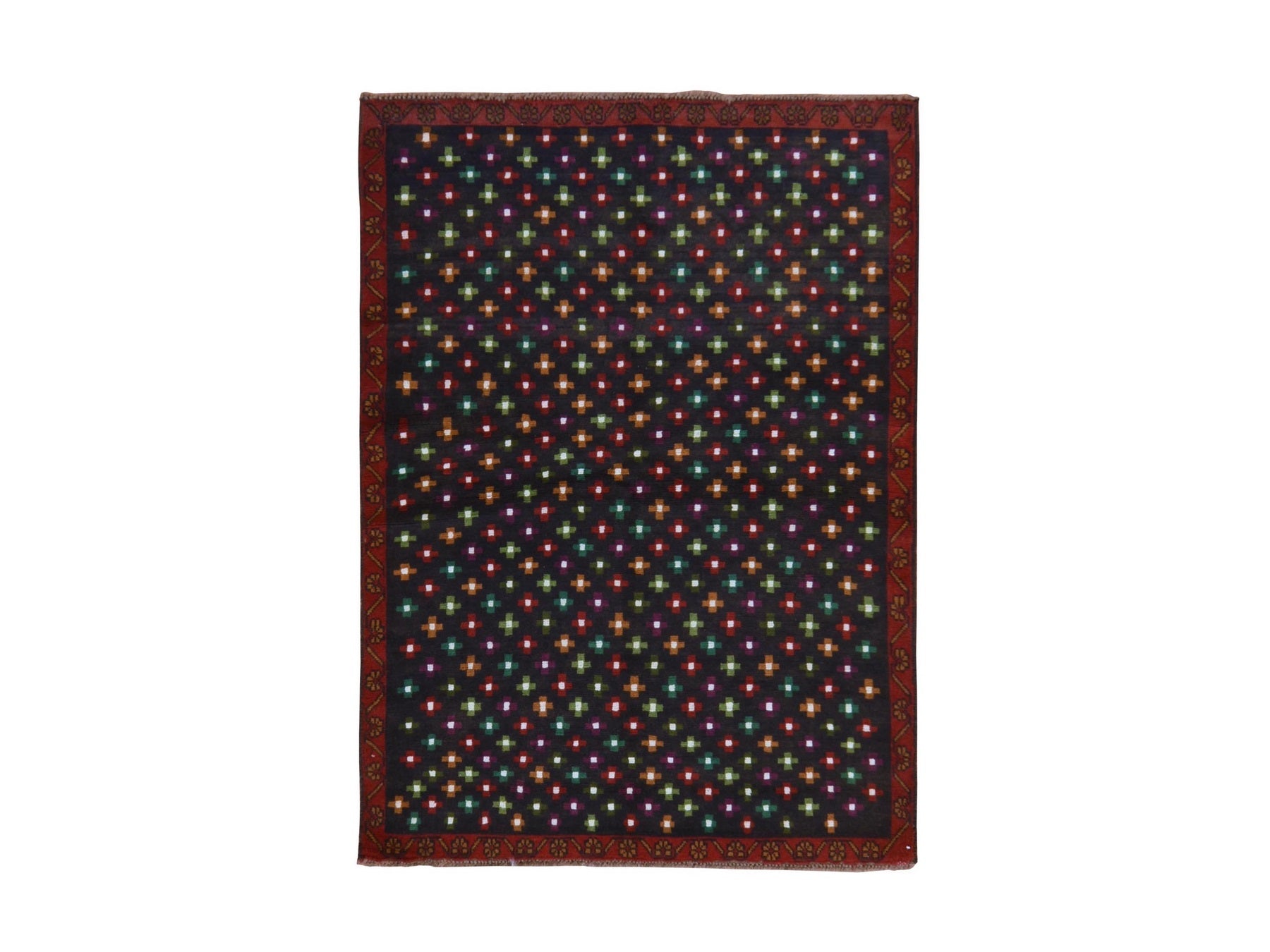 Baluch Tribal hand-knotted wool rug in Black, 4'3" x 6', SKU O078791