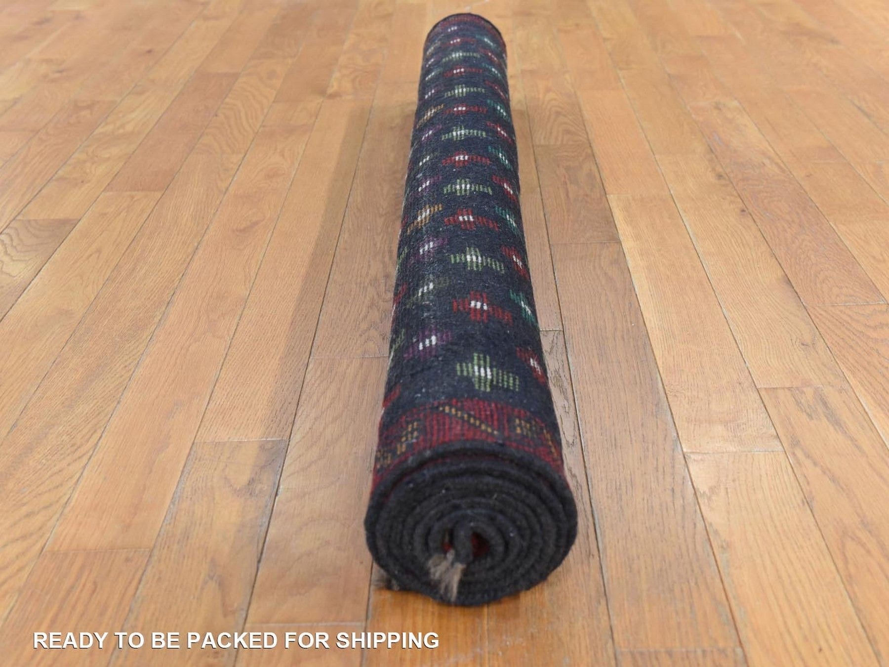 Baluch Tribal hand-knotted wool rug in Black, 4'3" x 6', SKU O078791 (view 8)