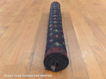 Baluch Tribal hand-knotted wool rug in Black, 4'3" x 6', SKU O078791 (view 8)