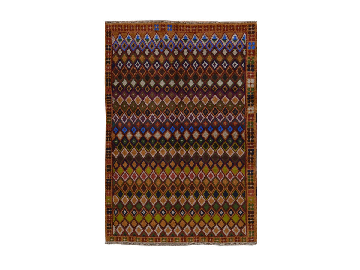 Baluch Tribal hand-knotted wool rug in Brown, 4'3" x 6', SKU O078792