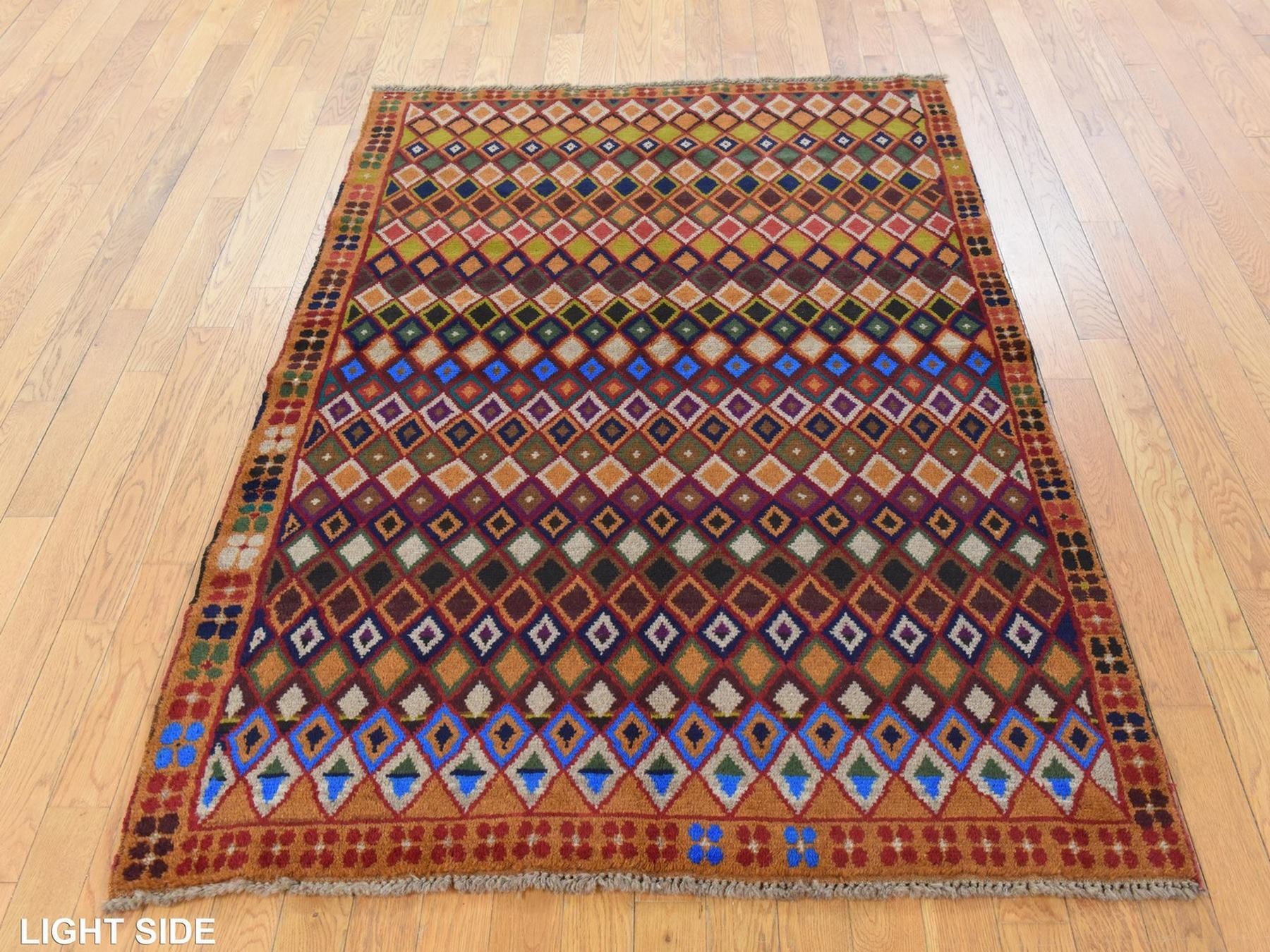 Baluch Tribal hand-knotted wool rug in Brown, 4'3" x 6', SKU O078792 (view 3)