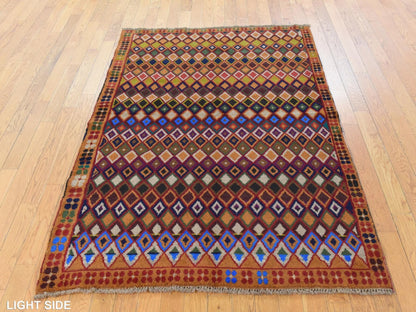 Baluch Tribal hand-knotted wool rug in Brown, 4'3" x 6', SKU O078792 (view 3)
