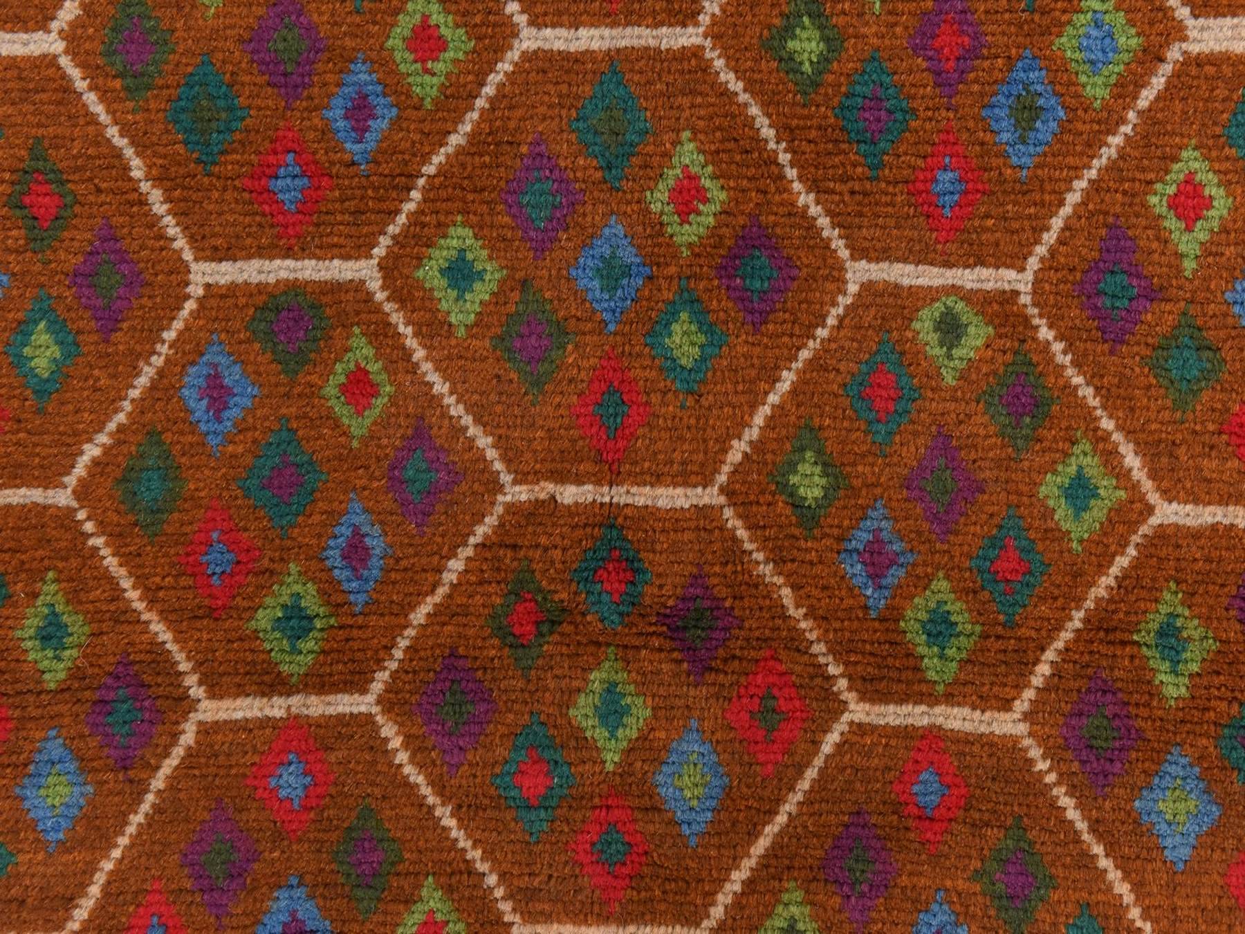 Baluch Tribal hand-knotted wool rug in Brown, 4' x 6', SKU O078793 (view 4)