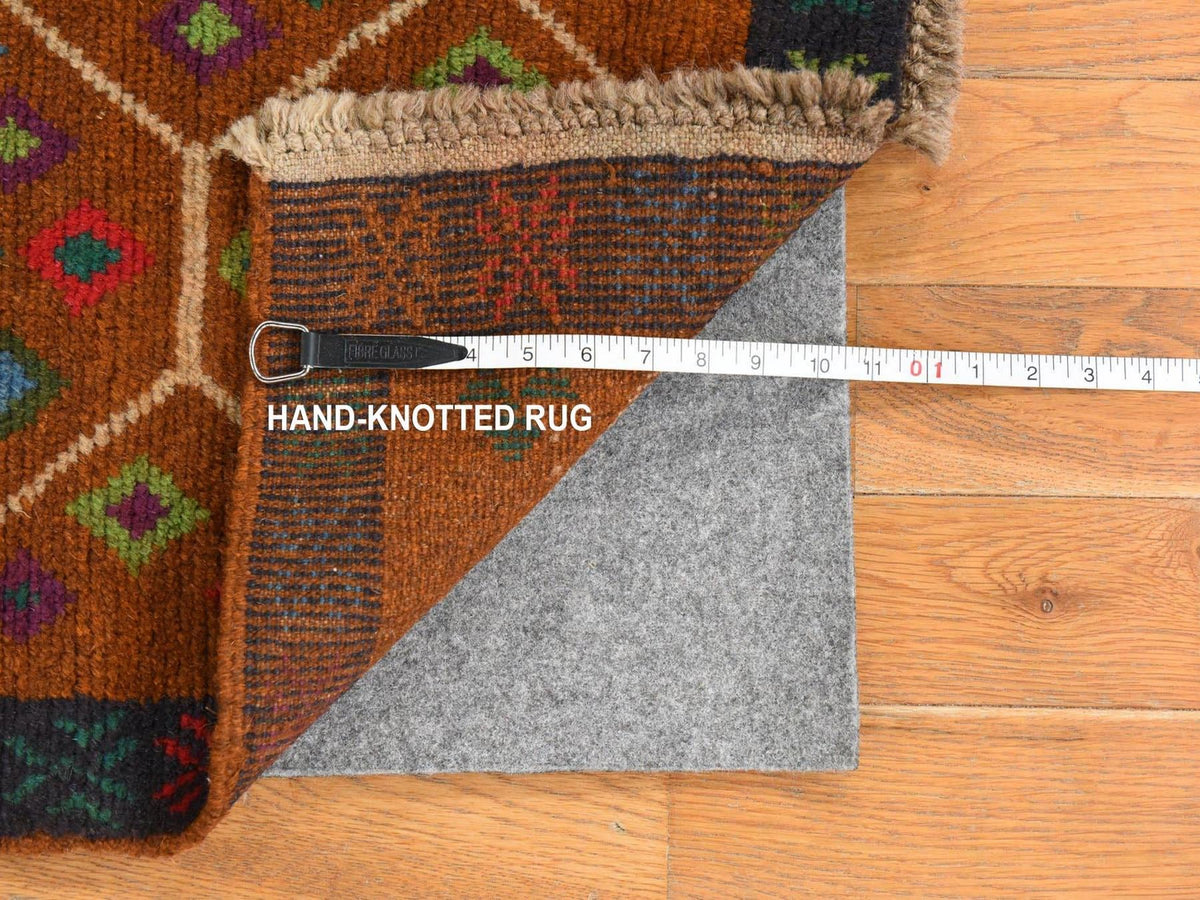 Baluch Tribal hand-knotted wool rug in Brown, 4' x 6', SKU O078793 (view 6)