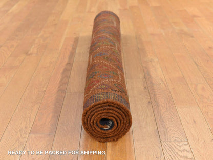 Baluch Tribal hand-knotted wool rug in Brown, 4' x 6', SKU O078793 (view 8)