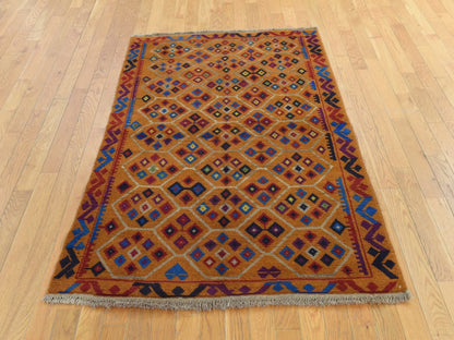 Baluch Tribal hand-knotted wool rug in Brown, 4' x 5'10", SKU O078794 (view 2)