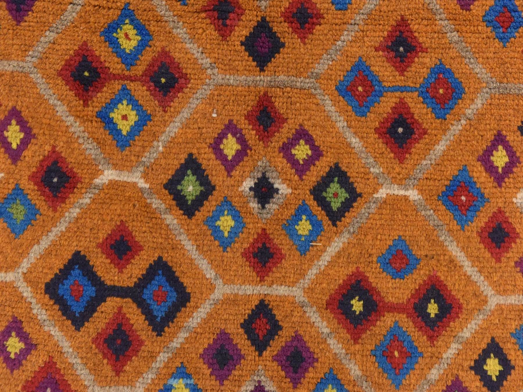 Baluch Tribal hand-knotted wool rug in Brown, 4' x 5'10", SKU O078794 (view 4)
