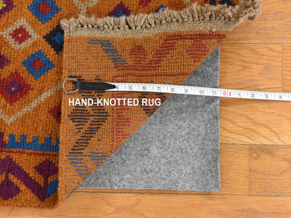 Baluch Tribal hand-knotted wool rug in Brown, 4' x 5'10", SKU O078794 (view 6)
