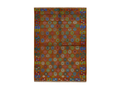 Baluch Tribal hand-knotted wool rug in Brown, 4'1" x 5'9", SKU O078795