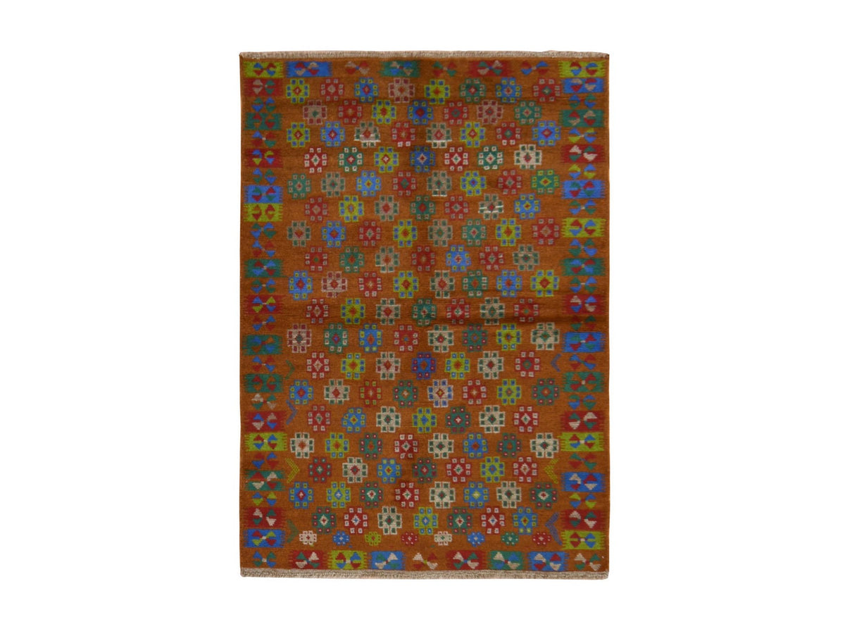Baluch Tribal hand-knotted wool rug in Brown, 4'1" x 5'9", SKU O078795