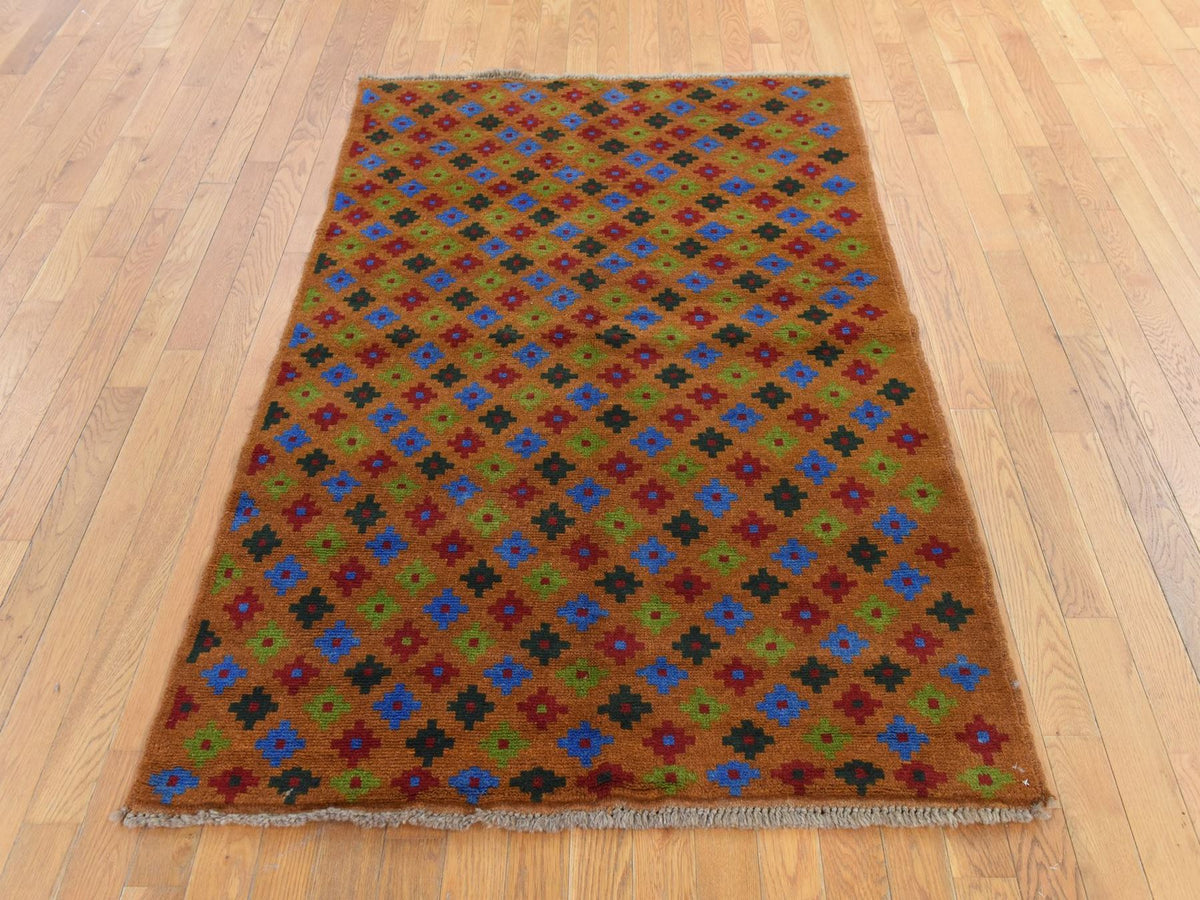 Baluch Tribal hand-knotted wool rug in Brown, 4'1" x 6'1", SKU O078796 (view 2)