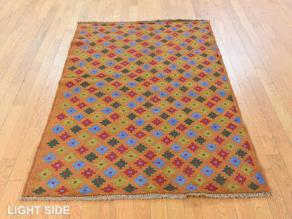 Baluch Tribal hand-knotted wool rug in Brown, 4'1" x 6'1", SKU O078796 (view 3)
