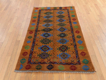 Baluch Tribal hand-knotted wool rug in Brown, 4' x 6'1", SKU O078797 (view 2)