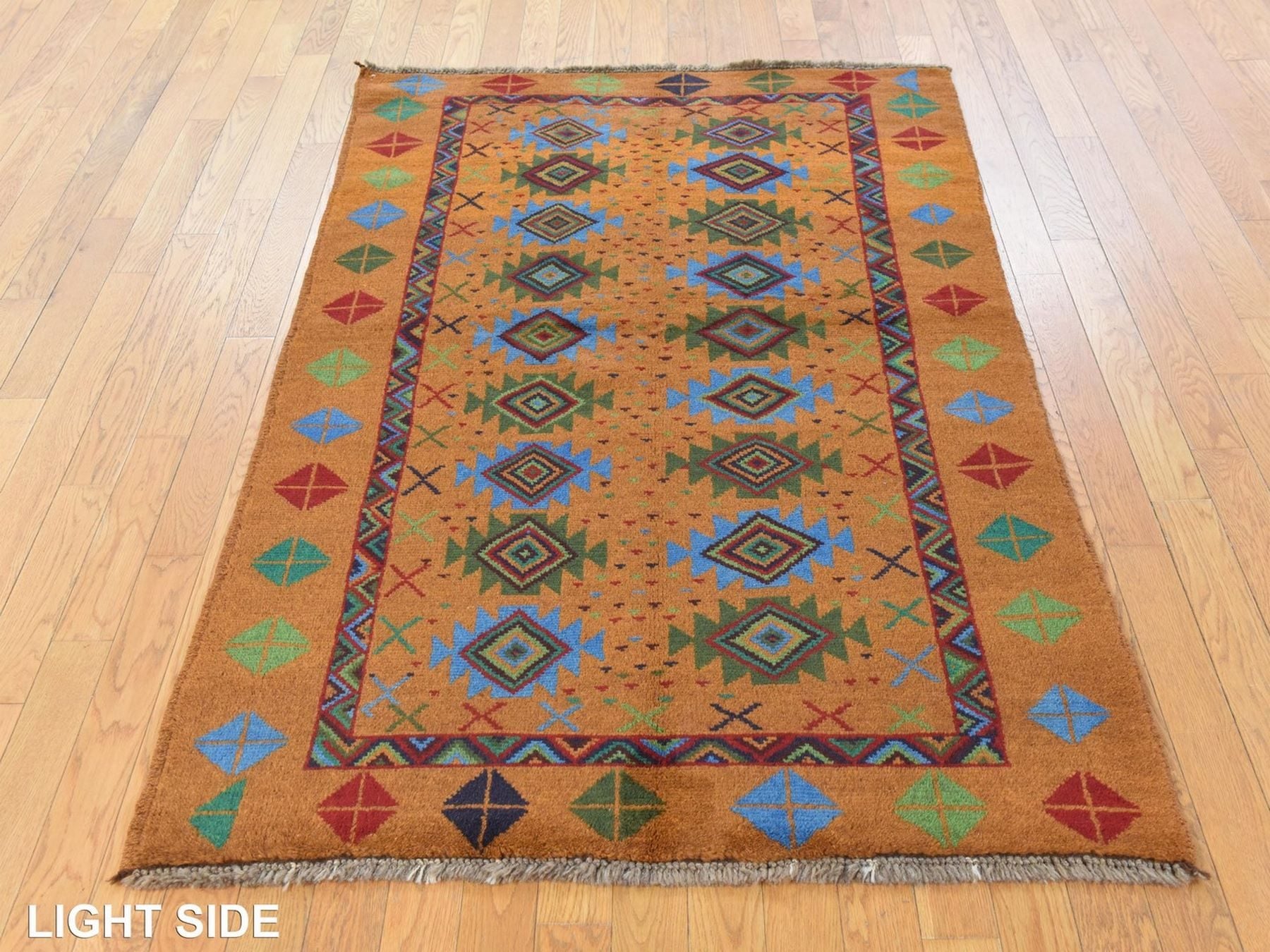 Baluch Tribal hand-knotted wool rug in Brown, 4' x 6'1", SKU O078797 (view 3)
