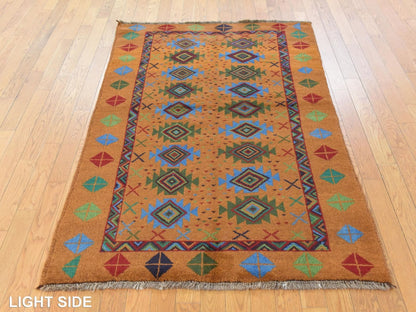 Baluch Tribal hand-knotted wool rug in Brown, 4' x 6'1", SKU O078797 (view 3)