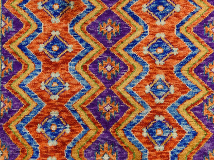 Baluch Tribal hand-knotted wool rug in Orange, 4' x 5'10", SKU O078798 (view 4)