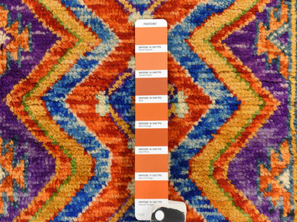 Baluch Tribal hand-knotted wool rug in Orange, 4' x 5'10", SKU O078798 (view 5)