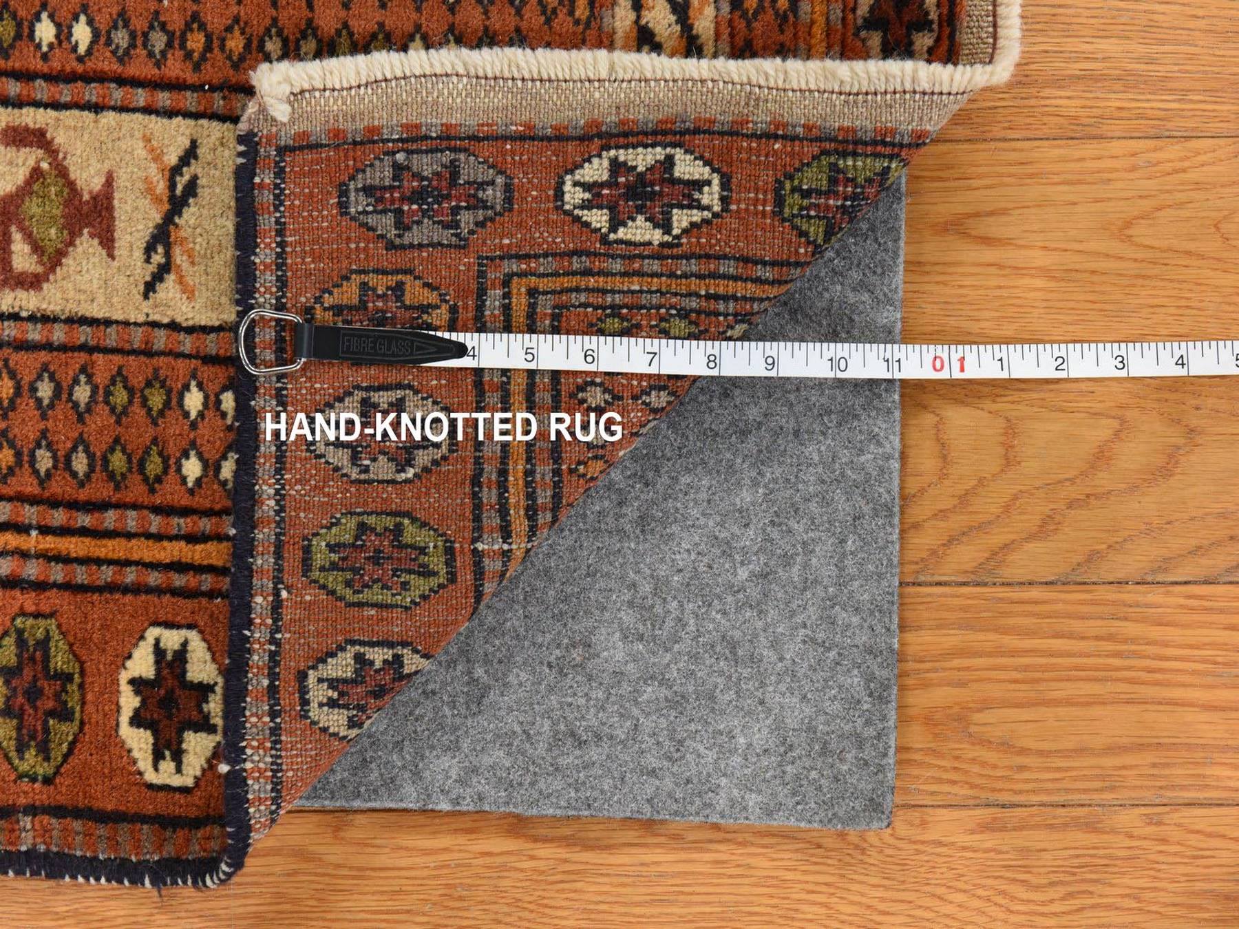 Persian Tribal hand-knotted wool rug in Brown, 4' x 5'10", SKU O078799 (view 6)